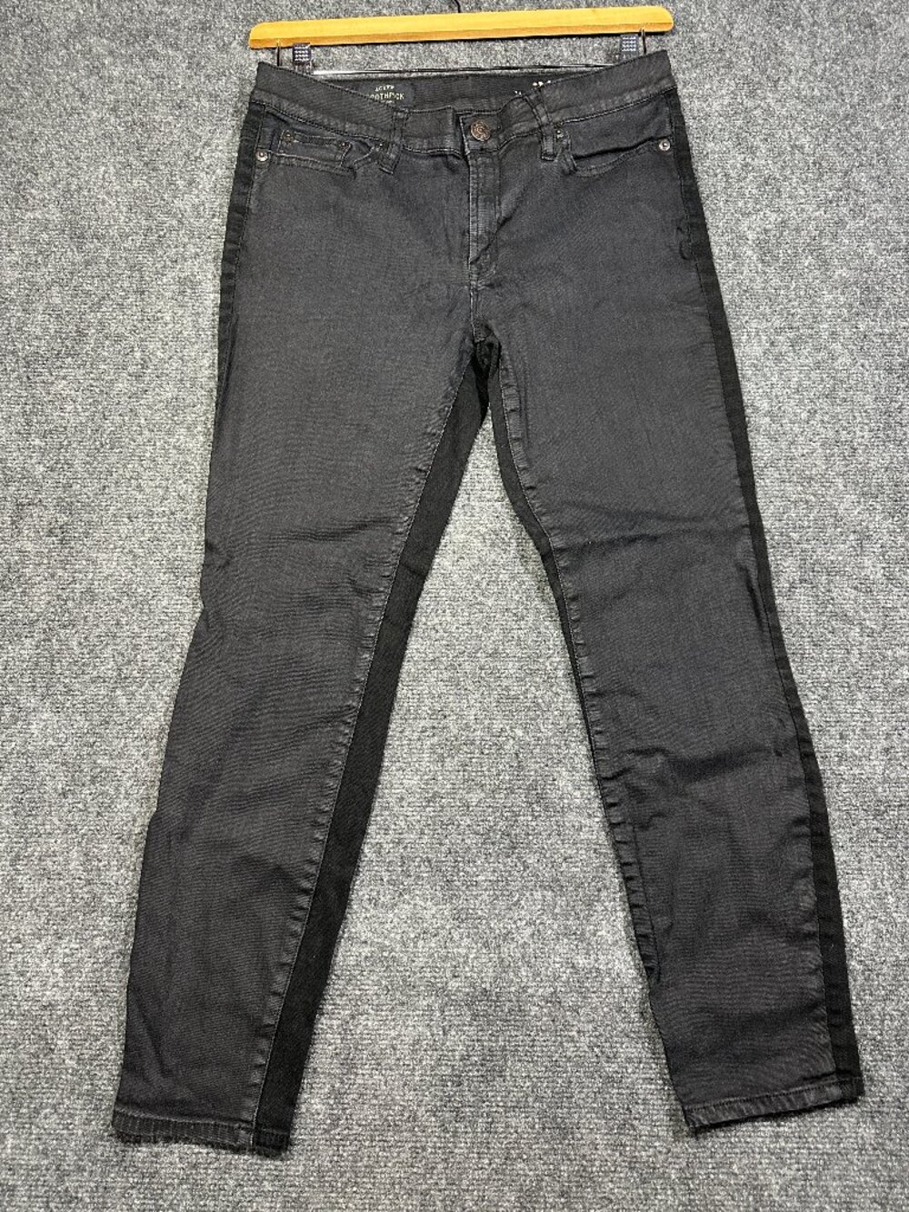 J Crew Jeans Womens 31 Toothpick Black Cotton Stretch Skinny Pockets